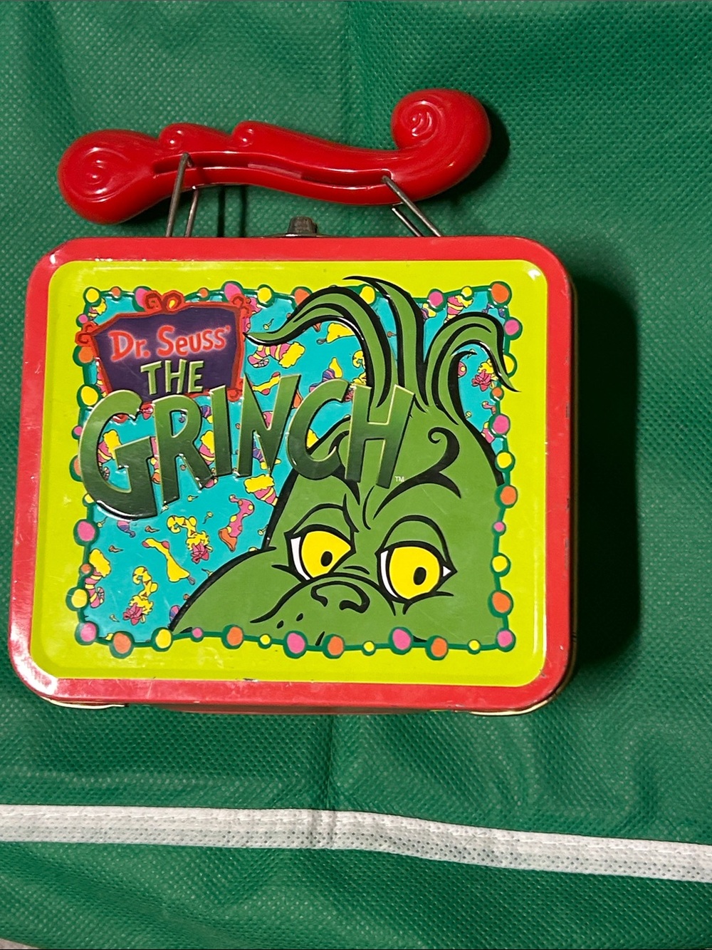 Dr. Seuss Grinch Tin Lunchbox - Green, Red & Yellow - Picture 1 of 4